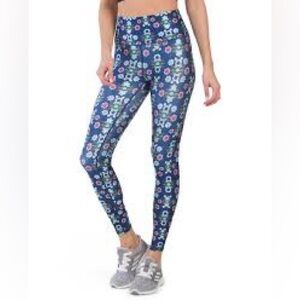 Terez High Waist Floral Fantasy Ankle Leggings Small NWT Colorful Activewear